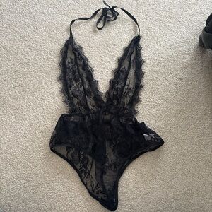SHEIN Black Lace Bodysuit